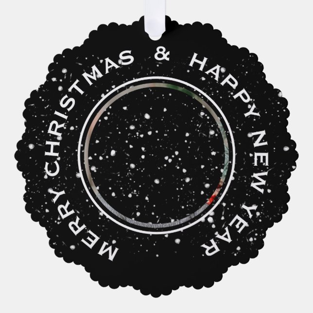 CARTE DÉCORATIVE PHOTO PERSONNALISÉE MERRY CHRISTMAS HEUREUSE NOUVE (Recto)