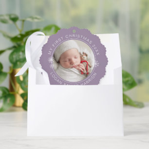 Carte Décorative Photo souvenir du premier Noël de bébé