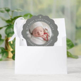 Carte Décorative Photo souvenir du premier Noël de bébé