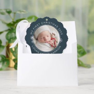 Carte Décorative Photo souvenir du premier Noël de bébé