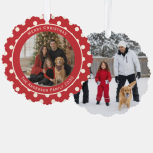 Carte Décorative Photos à points rouges de Noël