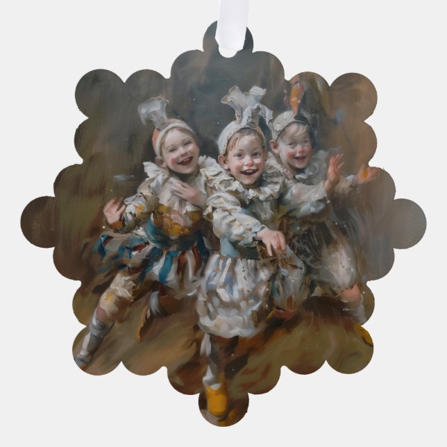 Carte Décorative Pierrots - Papier de décoration (Recto)