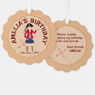 Carte Décorative Pirate Girl Treasure Map Amusant Anniversaire Fête