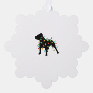 Carte Décorative Pitbull Noël lumières Noël Amoureux des chiens cad