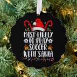 Carte Décorative Plus Susceptible De Jouer Au Football Avec Santa F<br><div class="desc">Plus Susceptible De Jouer Au Football Avec Santa Famille Noël</div>