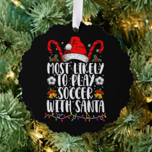 Carte Décorative Plus susceptible de jouer au football avec Santa F