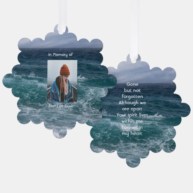 Carte Décorative  Poem Memorial Keepsake Ocean Sea Beach (Recto/Verso)