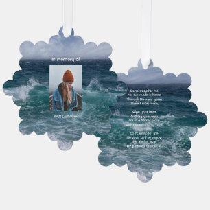 Carte Décorative Poème chrétien souvenir mémorial océan mer plage