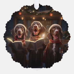 Carte Décorative Pointeurs courts allemands Carolage de Noël