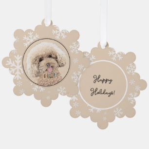 Carte Décorative Poodle Miniature Toy Apricot Crème Chien Brown Art