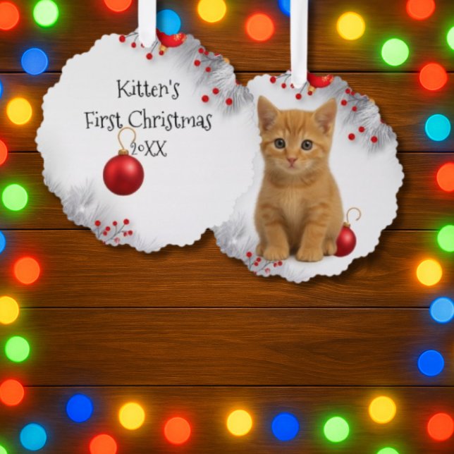 Carte Décorative Premier Noël de chaton (Kitten's first Christmas)