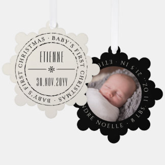 Carte Décorative Premier Noël du bébé de phoque étampé du cercle cl