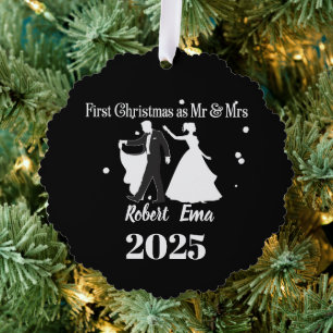 Carte Décorative Premier Noël en tant que M. et Mme 2025 Personnali