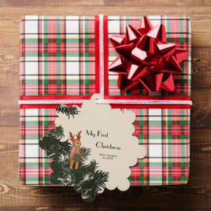 Carte Décorative Premier Noël – Renne chantant des cantiques dans u