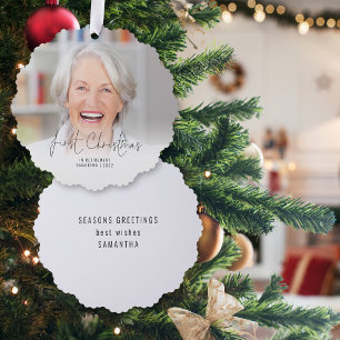 Carte Décorative Premier Noël Retraité Nom Année Photo Overlay