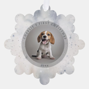 Carte Décorative Première famille de Noël du chien photo