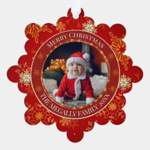 Carte Décorative Première Noël de bébé - Cadeau photo personnalisé 
