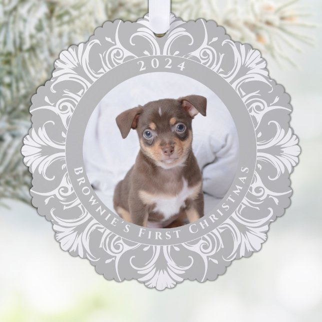 Carte Décorative Première photo de chien de Noël (Créateur téléchargé)