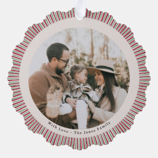 Carte Décorative Preppy Holiday Paper Ornament with Photo 