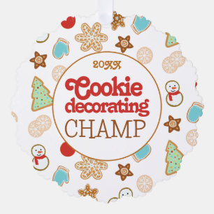 Carte Décorative Prix Champion de la décoration de biscuits de Noël