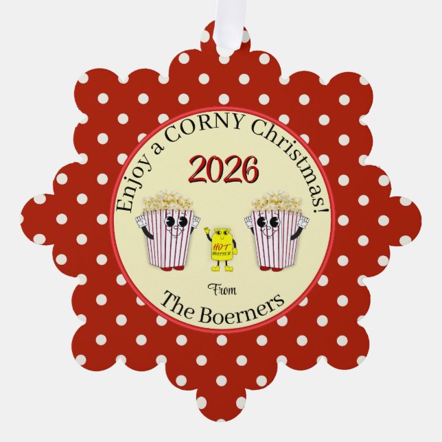 Carte Décorative Profitez d'un Noël Corny ! Étiquette de papier de  (Recto)