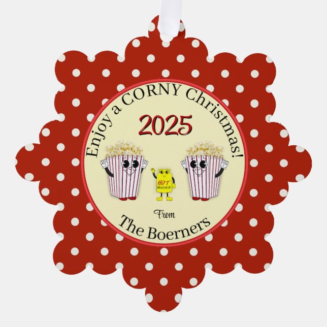 Carte Décorative Profitez D'Un Noël Marron ! Balise Papier Popcorn (Recto)