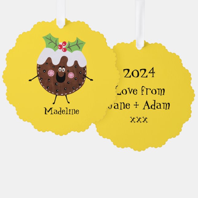 Carte Décorative Pudding de Noël personnalisé (Recto/Verso)