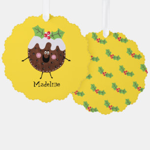 Carte Décorative Pudding de Noël personnalisé