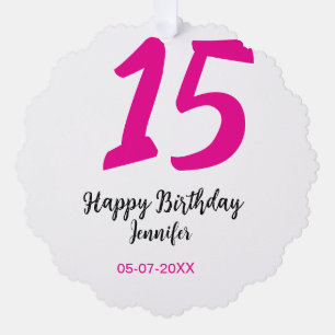 Carte Décorative quiencenera 15e anniversaire ajouter date année te