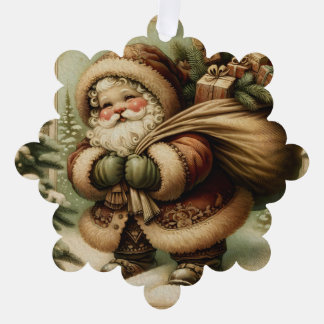 Carte Décorative Retro Santa Claus with Gifts