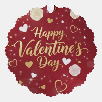 Carte Décorative Romance Rouge et Or pour votre valentin