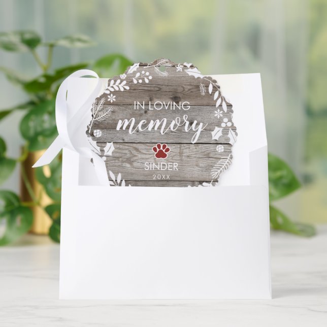 Carte Décorative Rustic In Loving Memory PET Memorial Photo (Enveloppe)