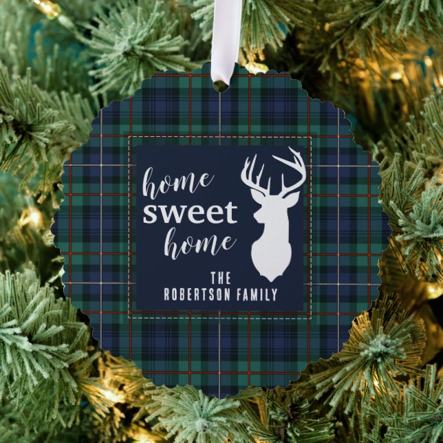 Carte Décorative Rustique Plaid Holidays Robertson Family Tartan (Insitu (Arbre))