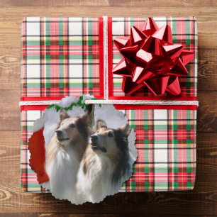 Carte Décorative Sable Rough Collie Cadeaux de Noël