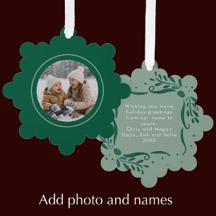 Carte Décorative Sage Moderne Bows Dessinés à la Main Noël Photo