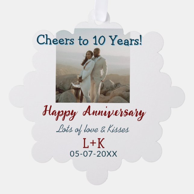 Carte Décorative Salutations à 10 ans heureux anniversaire ajouter  (Recto)