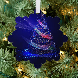 Carte Décorative Sapin de Noël SlipperyJoe numérique rouge transluc