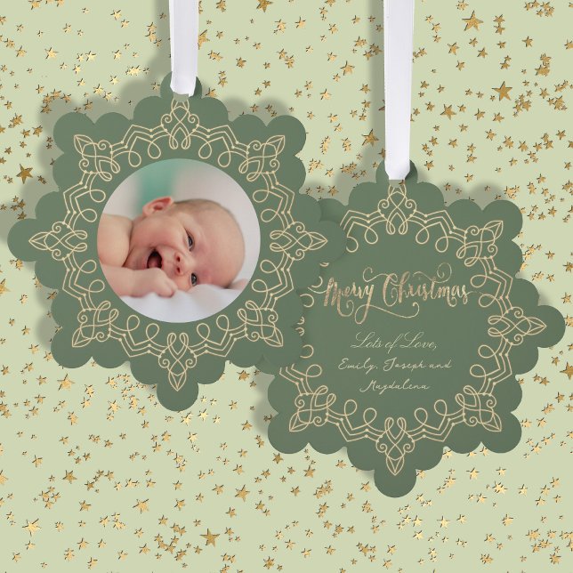 Carte Décorative sauge vert noël nouveau bébé (Créateur téléchargé)