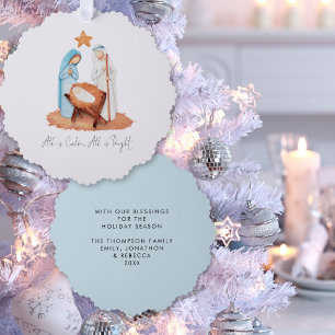 Carte Décorative Scène De Nativité Minimaliste Tout Est Calme Noël