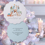 Carte Décorative Scène minimaliste de la Nativité Carol Paroles Noë<br><div class="desc">Scène Minimaliste de la Nativité Carol Paroles de Noël. Un ornement et une carte pratiques tout en un, avec une charmante scène de nativité moderne Marie, Joseph et bébé Jésus, et les trois sages, avec une ligne de la carol préférée We Three Kings : Guide Us to Thy Perfect Light....</div>