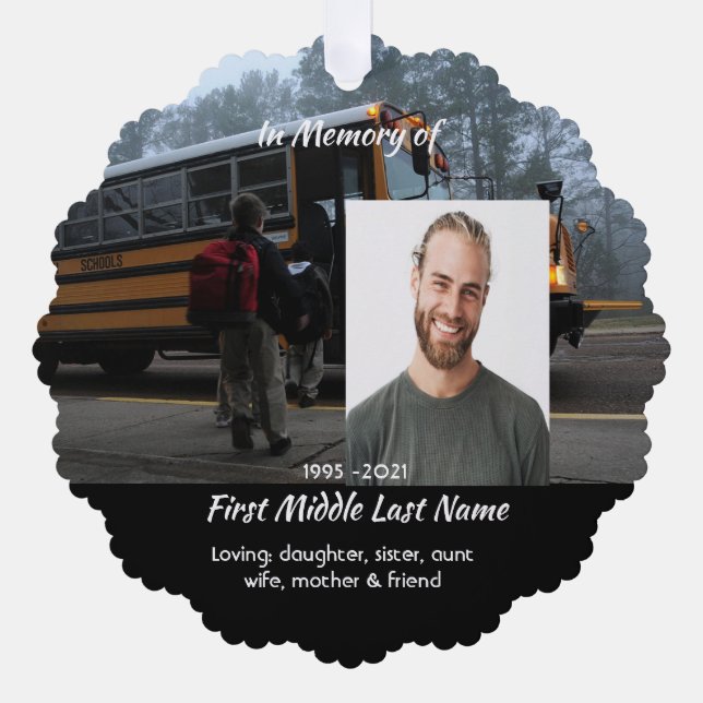 Carte Décorative School Bus Driver  Memorial Keepsake  (Recto)