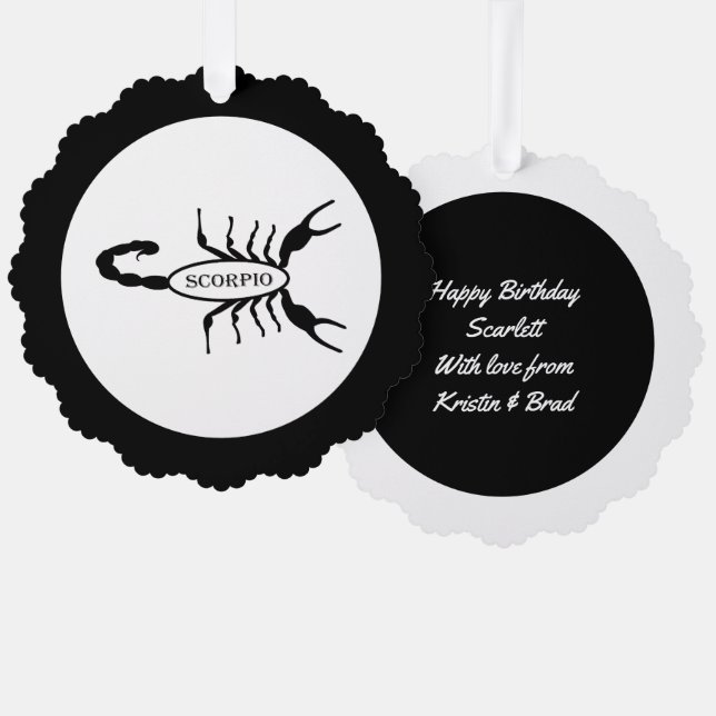 Carte Décorative Scorpio noir Scorpion étoile (Recto/Verso)