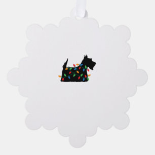 Carte Décorative Scottish Terrier Scottie Chien Noël Lumières Cadea