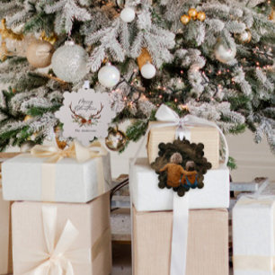 Carte Décorative script joyeux Noël rustique stag 1 photo