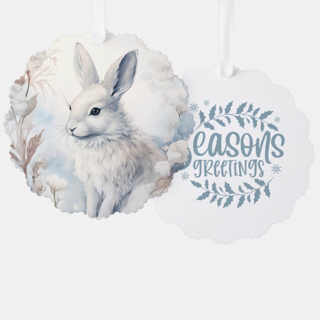 Carte Décorative Season's Greetings Snowshoe Rabbit (Recto/Verso)