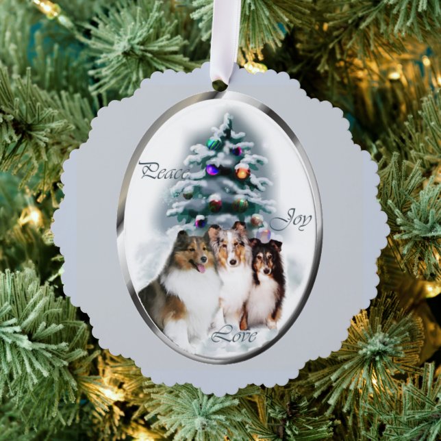Carte Décorative Shetland Sheepdog Cadeaux de Noël (Insitu (Arbre))