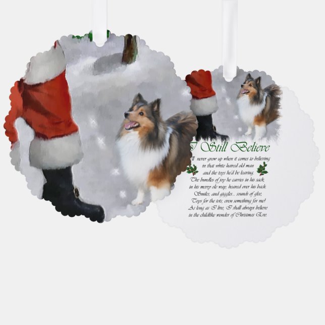 Carte Décorative Shetland Sheepdog Sheltie Cadeaux de Noël (Recto/Verso)