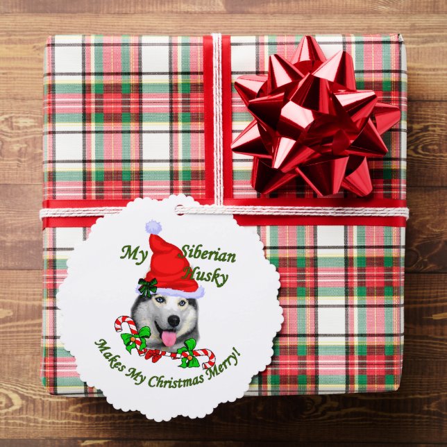 Carte Décorative Siberian Husky Noël Joyeux (Insitu (Cadeau))