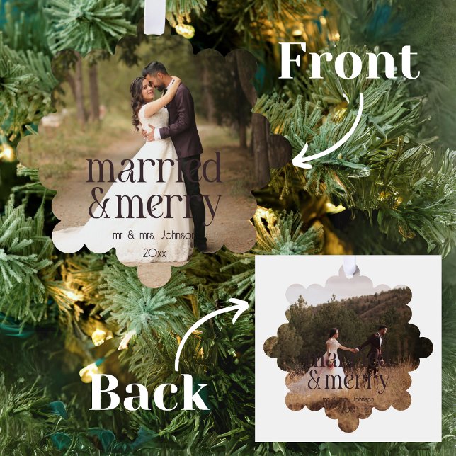 Carte Décorative Simple marié & Joyeux mariés Nom Date (Créateur téléchargé)