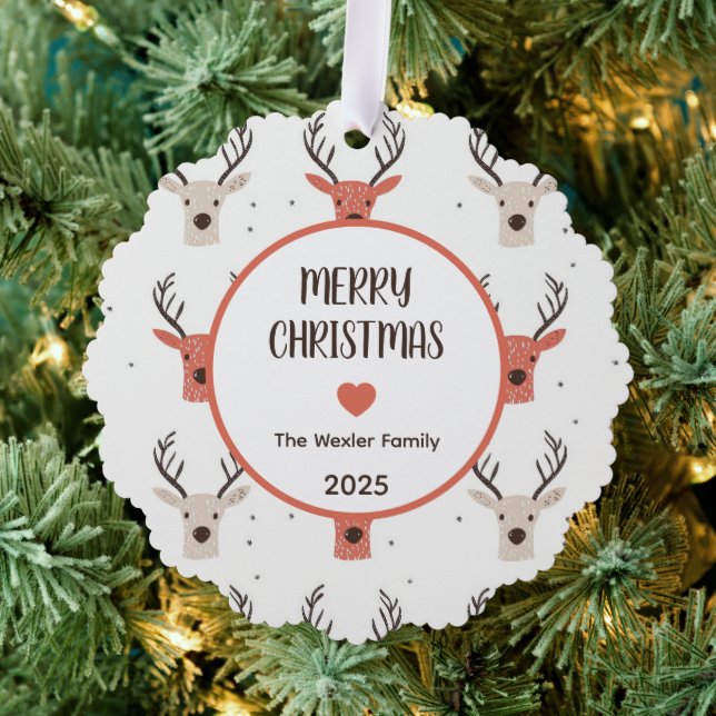 Carte Décorative Simple Reindeer Joyeux Noël Photo (Insitu (Arbre))